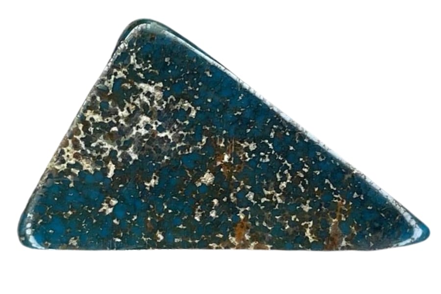 A gorgeous triangular-shaped polished and tumbled turquoise gemstone