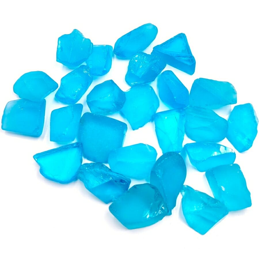 Small pieces of vibrant blue topaz