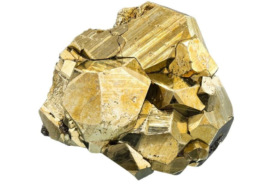 A brassy-yellow pyrite cluster