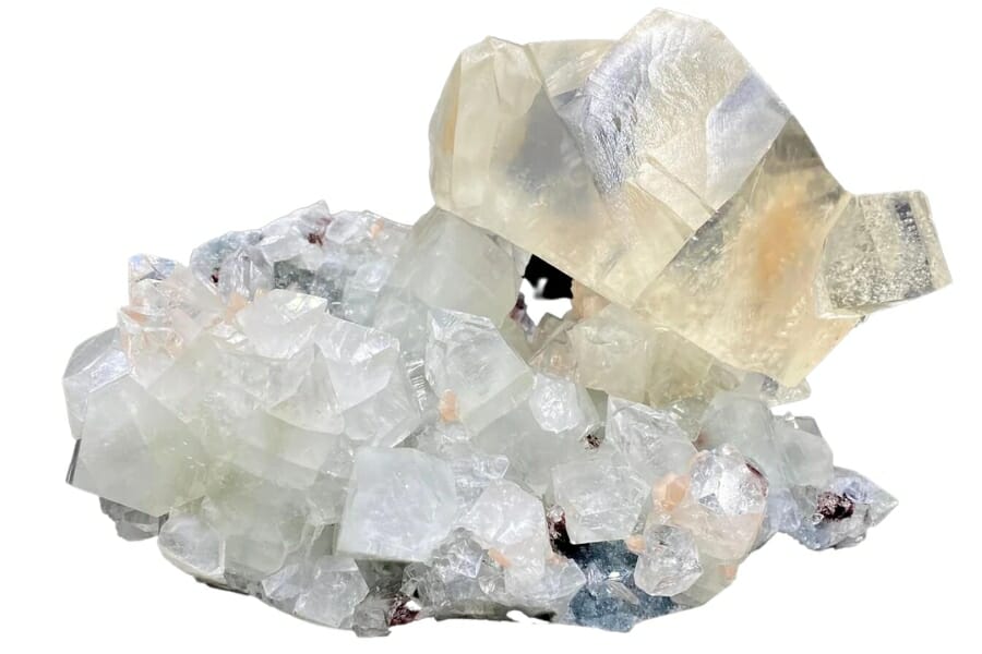 A magnificent calcite specimen with cube-like crystals