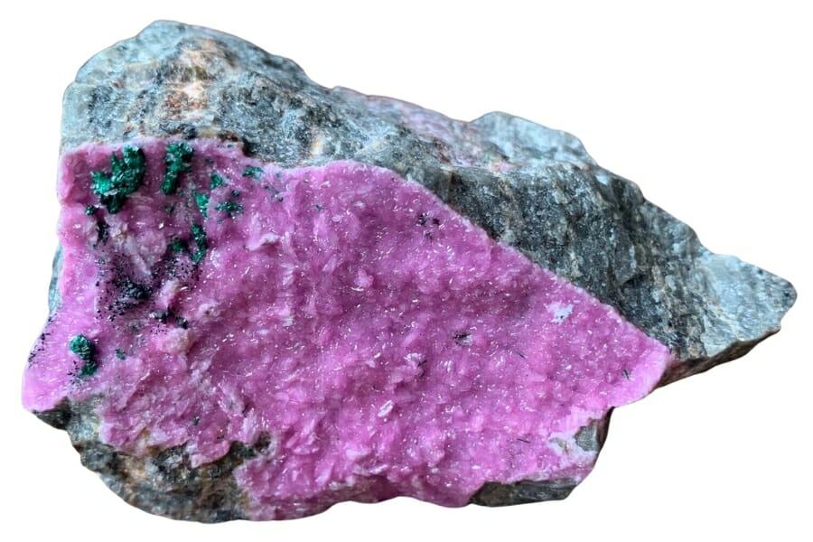 A raw cobaltoan calcite with a pretty fuschia pink color