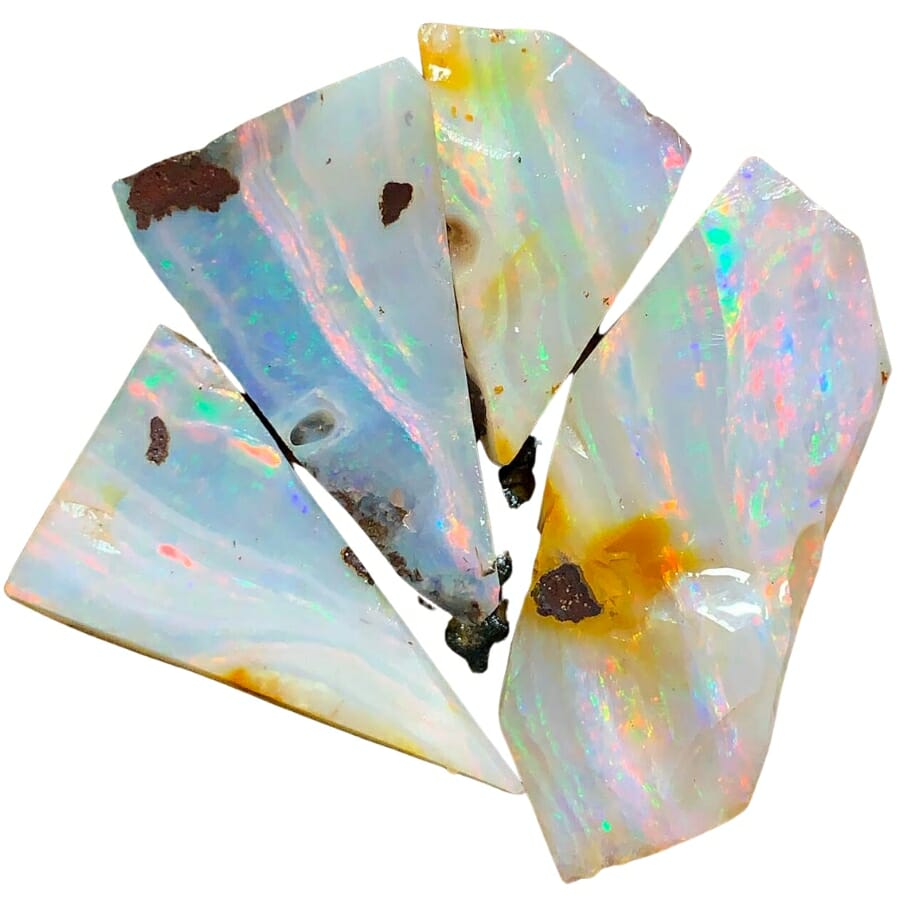 Four beautiful pieces of boulder opal 