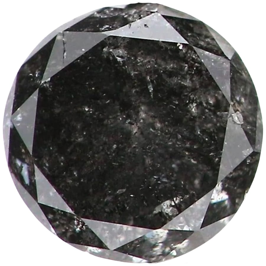 A loose black diamond that's been polished and cut round