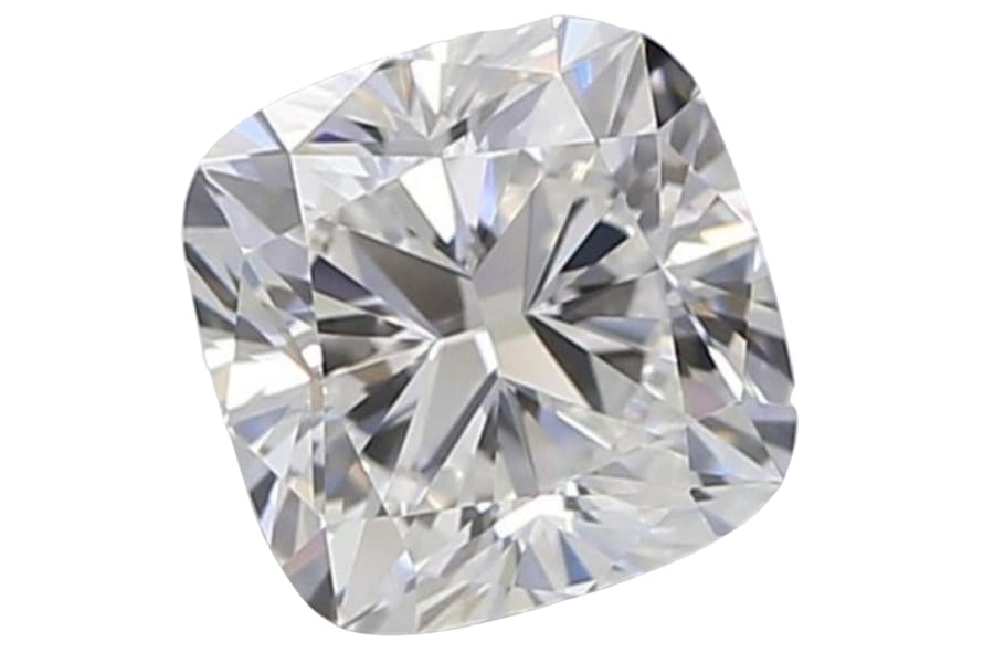 An elegant piece of a cushion-cut diamond