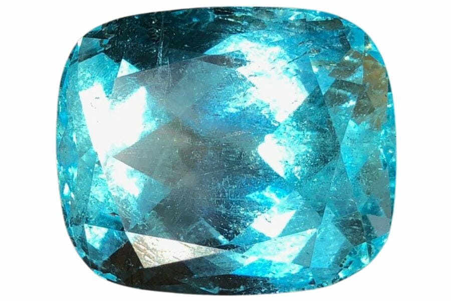Large real aquamarine cut into a gem