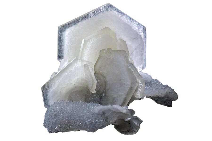 A magnificent calcite formation that looks like an ice block