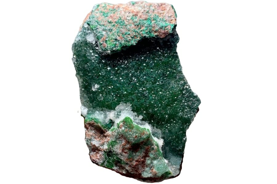 Sparkling druzy malachite crystals