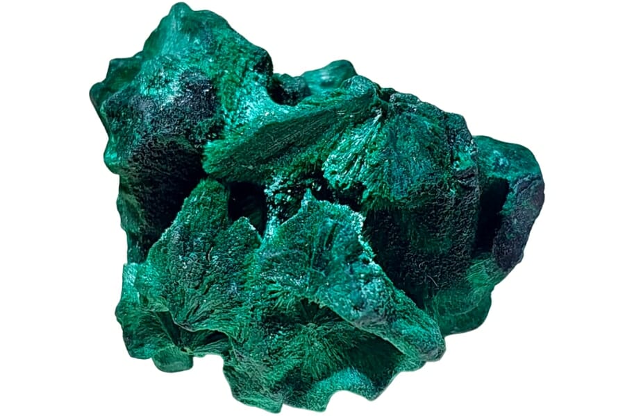 Raw freeform vibrant green malachite