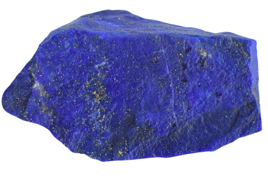 A mesmerizing block of raw lapis lazuli with its shimmering ethereal gold flecks