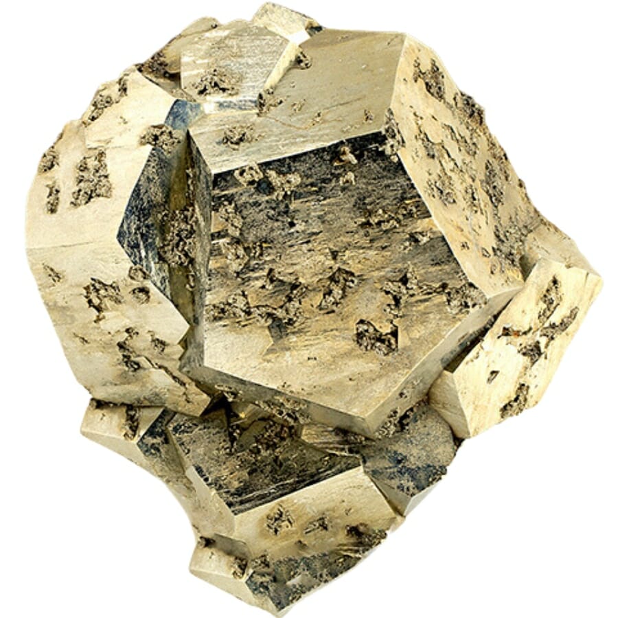 A golden lustrous pyrite crystal