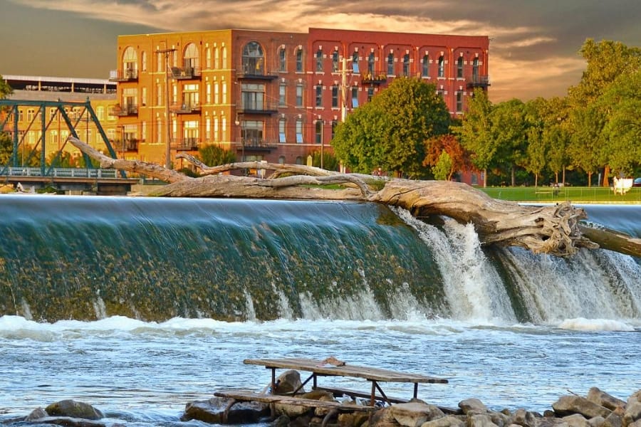 Raging waterfalls at the Grand Rapids