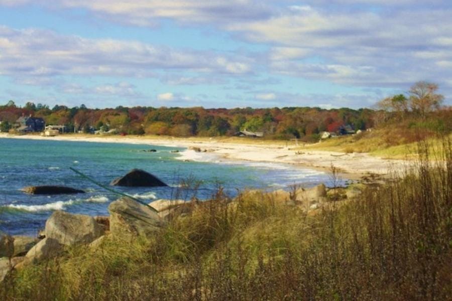 A tranquil beach area of the Harkness Memorial State Park