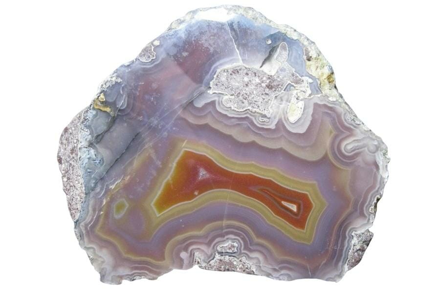 A mesmerizing agate specimen displaying different lovely hues