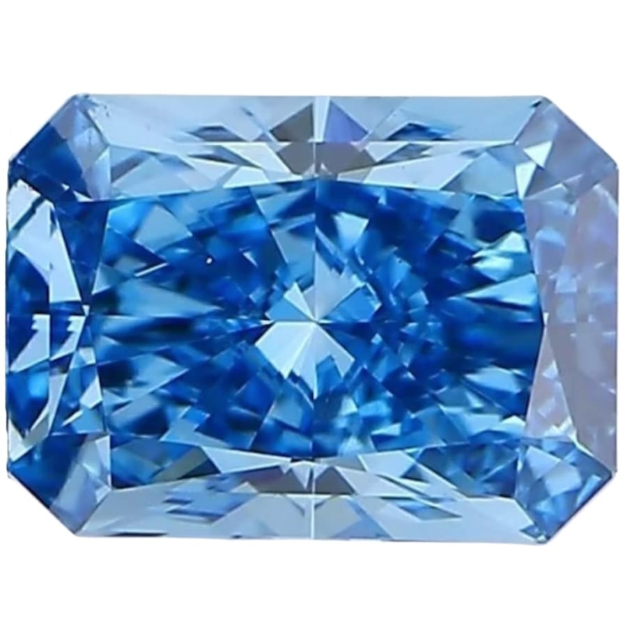 A luxurious rectangular shaped blue diamond loose gemstone