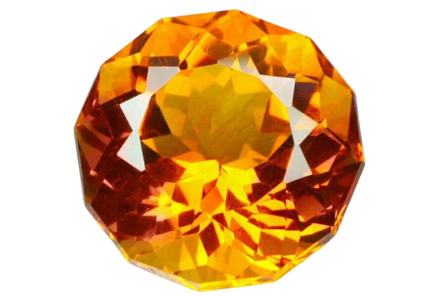 An elegant madeira citrine crystal with a gorgeous crystal pattern