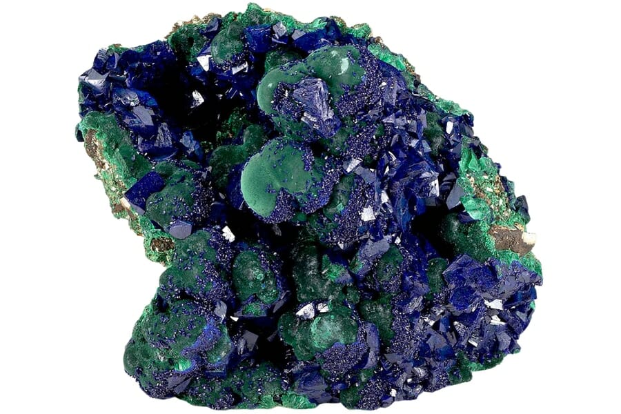 A beautiful mix malachite and azurite in green and blue hues