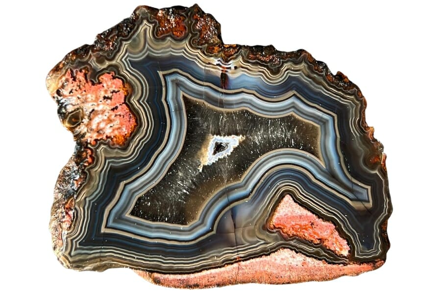 A stunning swirling pattern of a unique agate specimen