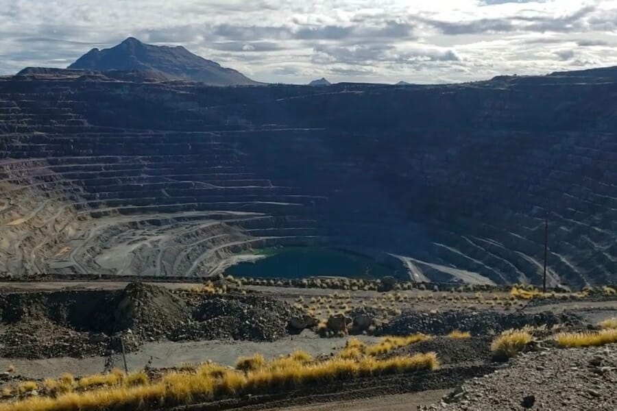 Aerial view of the open pit mine of New Cornelia Mine