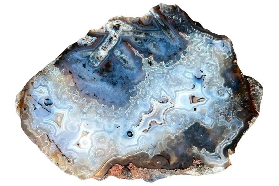 A mesmerizing agate specimen resembling an ocean