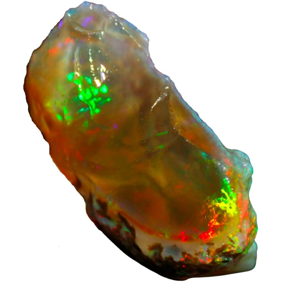 A rough natural Ethiopian opal with amazing play-of-color