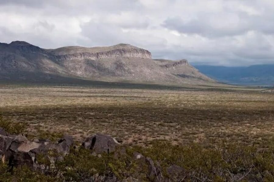 The vast landscape with mountains of the Otero County in New Mexico