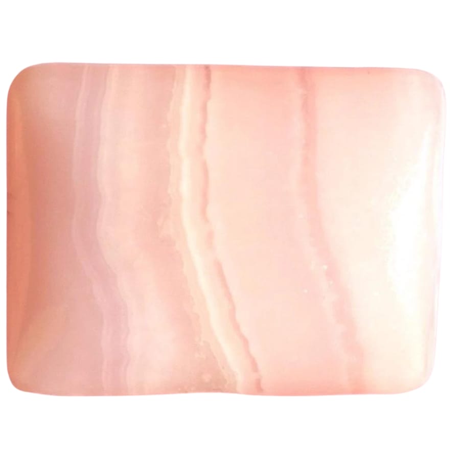 A stunning square cut pink calcite gemstone