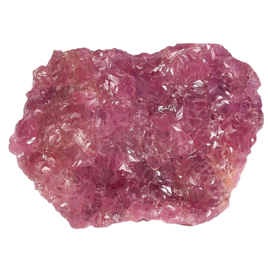 A gorgeous lustrous pink calcite with rhombohedral crystals
