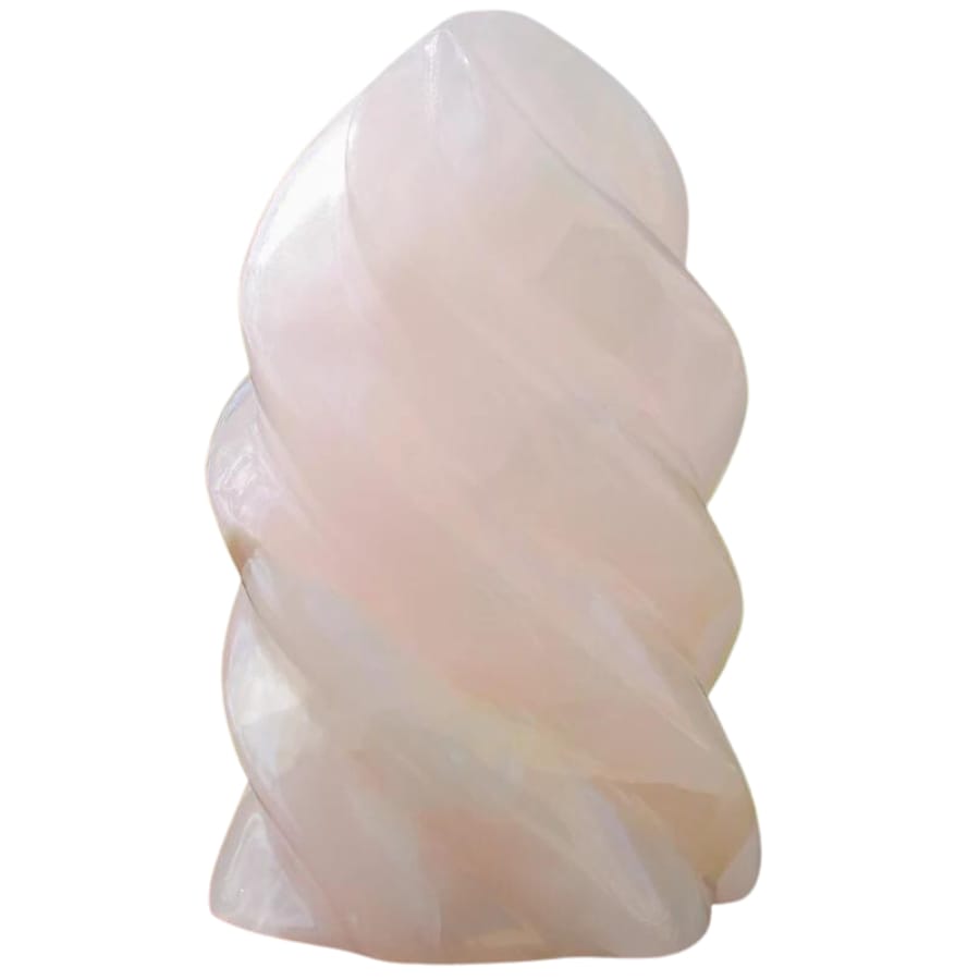 A dazzling flamed pink calcite with a swirling pattern