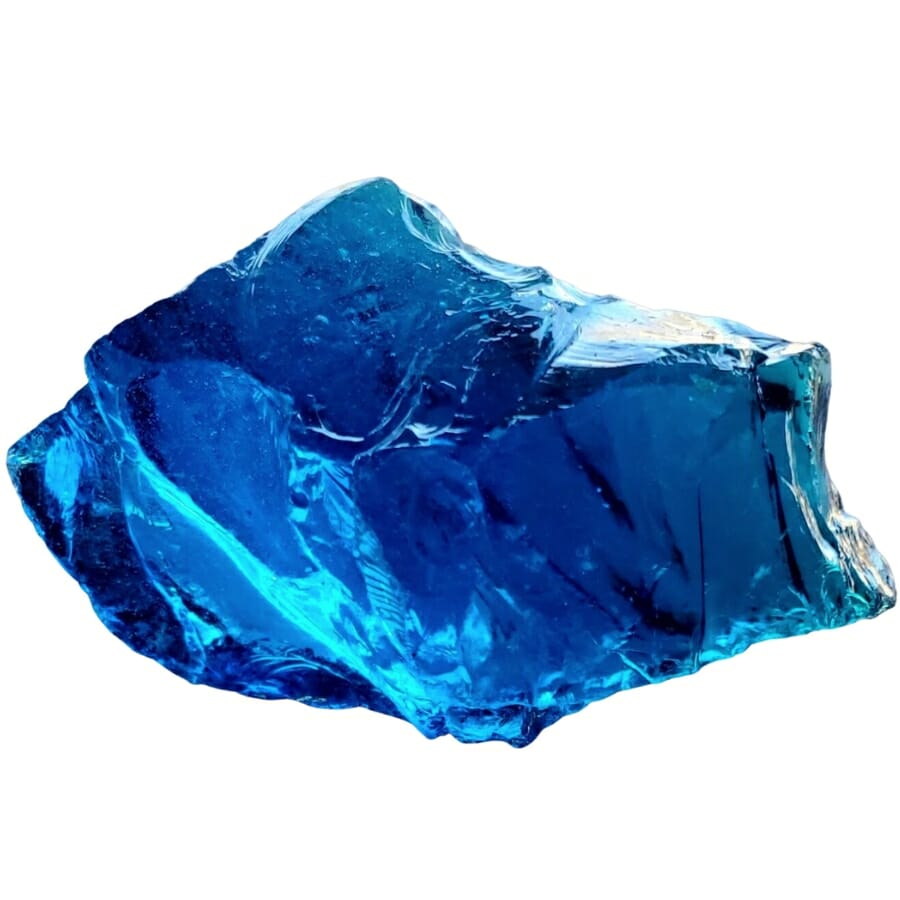 A gorgeous raw blue glass