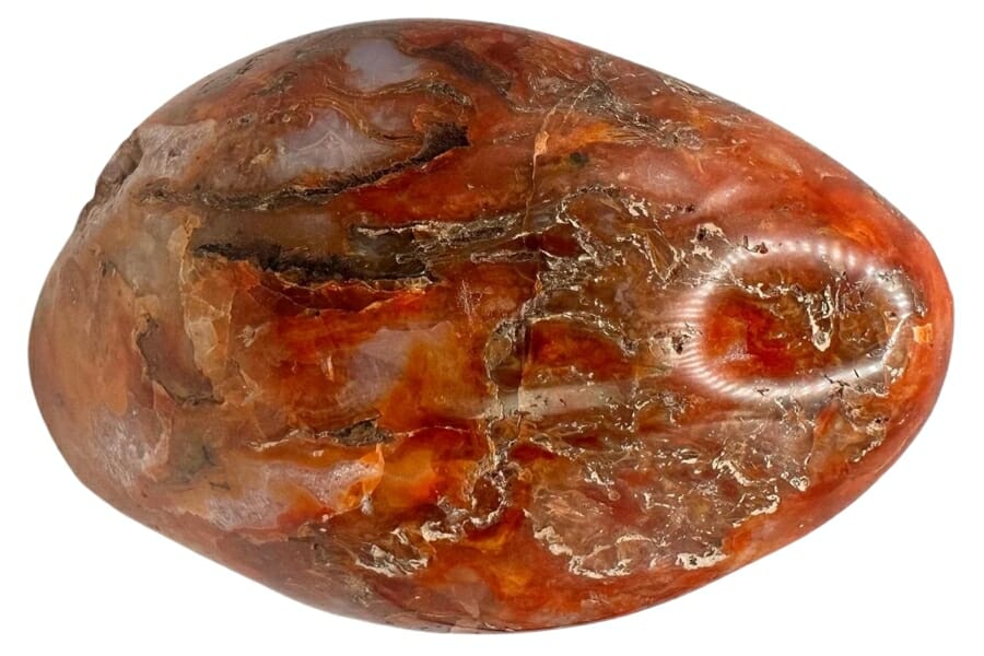 A unique and rare red polished gemstone