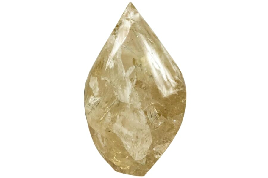 A stunning citrine flame polished gemstone