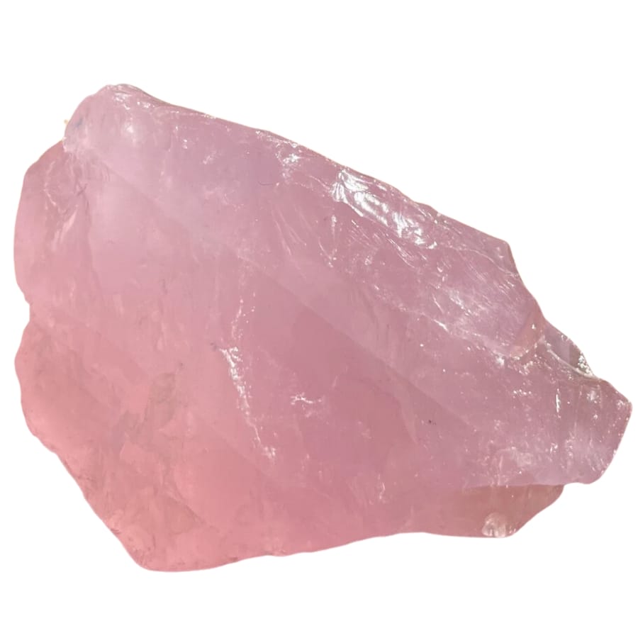 A light pink rose quartz in its natural form