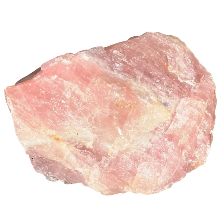 A dazzling rough rose quartz specimen
