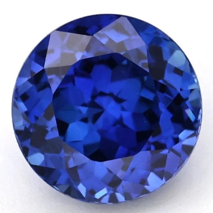 A polished and cut sapphire gemstone