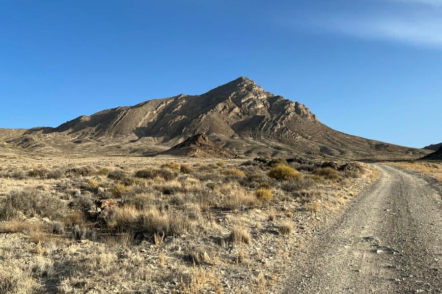 A wide view of the Silver Island Mountains and its surrounding area