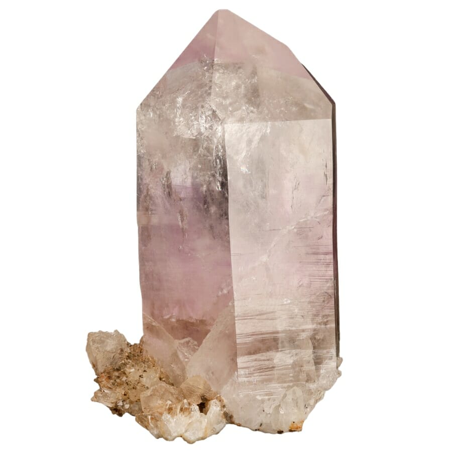 A beautiful light purple uncut amethyst crystal