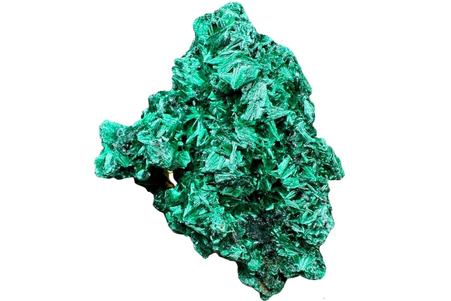 Raw malachite with visible velvety looks
