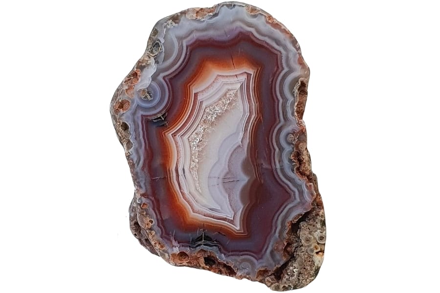 A beautiful half-opened agate with clear banding patterns from Malawi