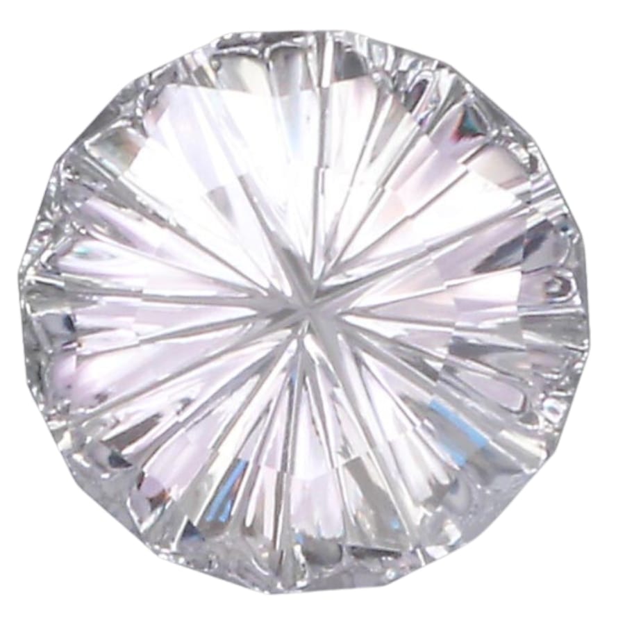 A brilliant starbrite cut white sapphire gemstone