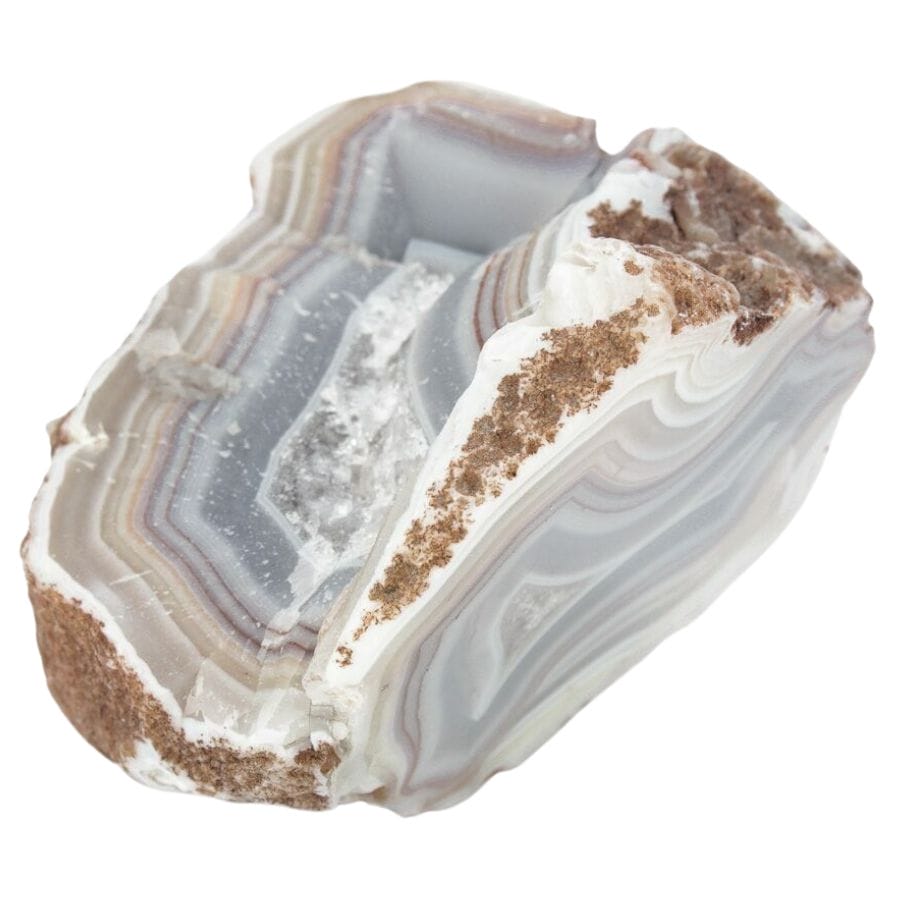 agate with white and gray bands