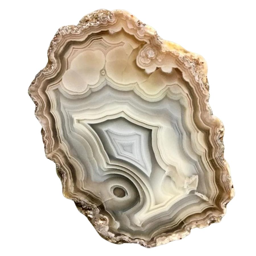 agate with white and gray bands