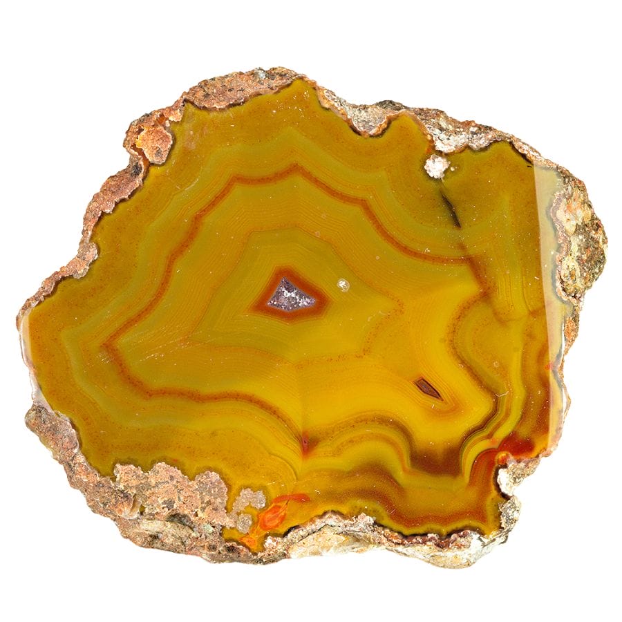 agate with yellow and red bands