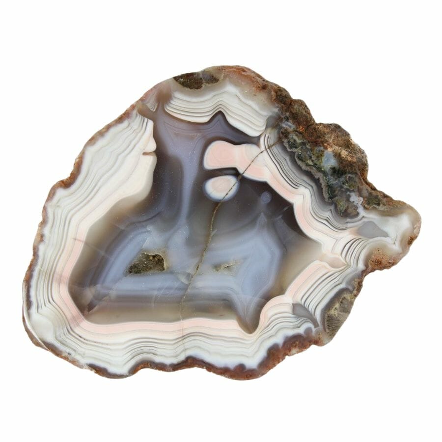 banded agate with white and gray bands