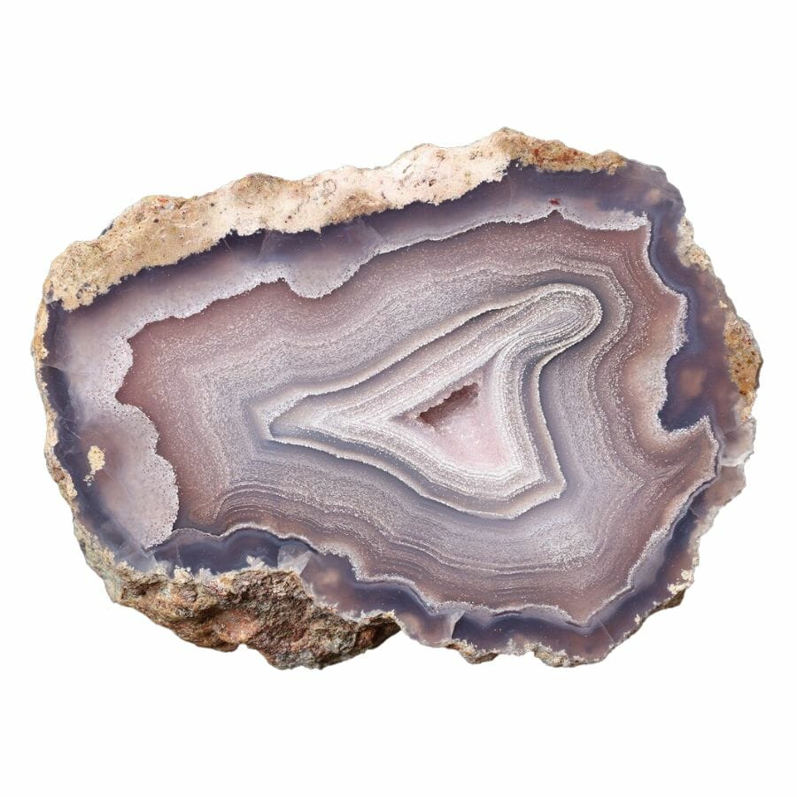 banded agate with grainy white and gray bands
