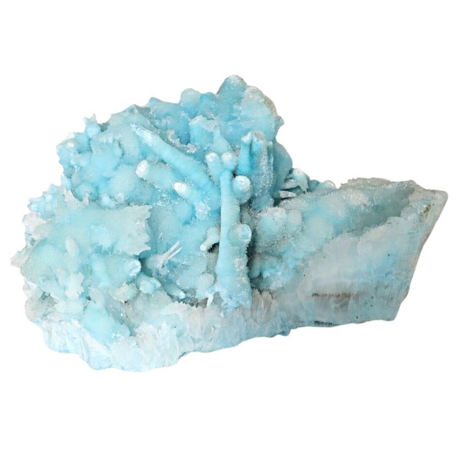 raw pale blue aragonite