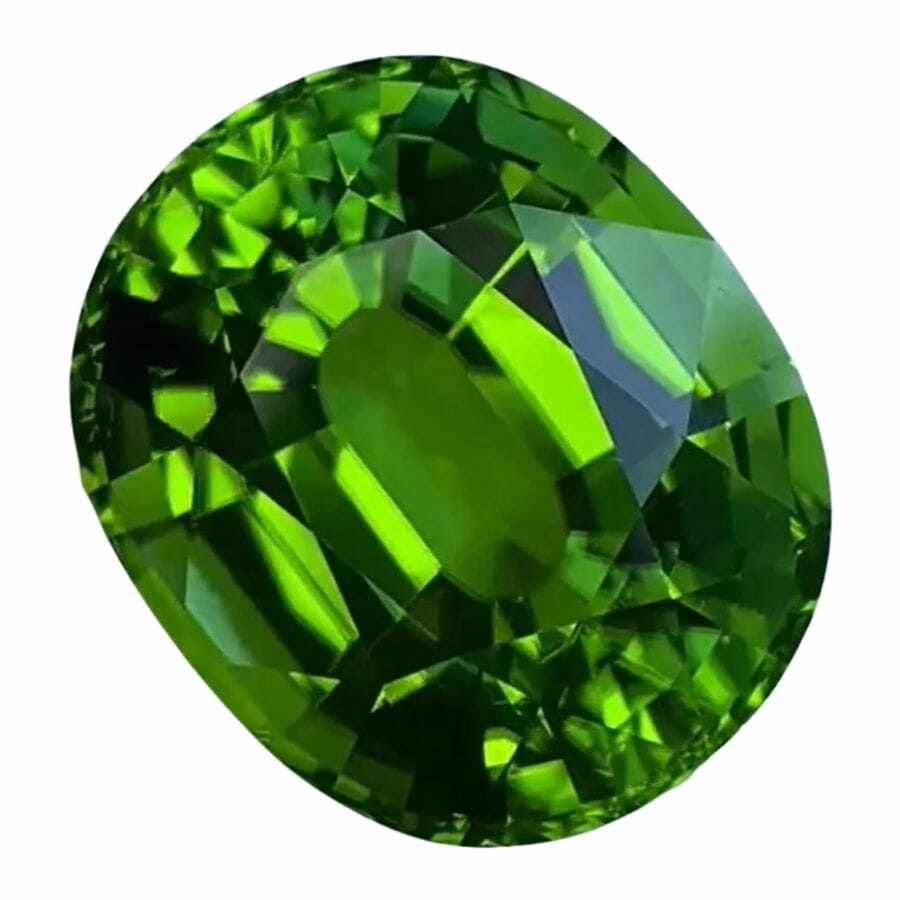green oval cut Burmese peridot