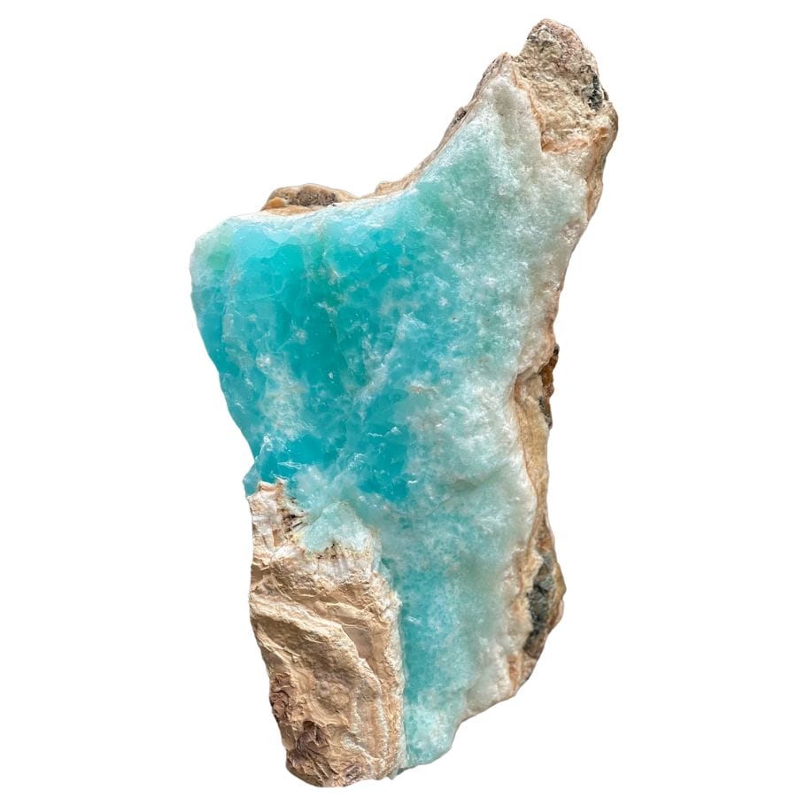 rough Caribbean calcite with blue and beige sections