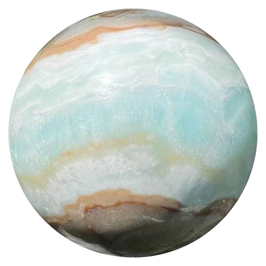blue, white, and brown Caribbean calcite sphere