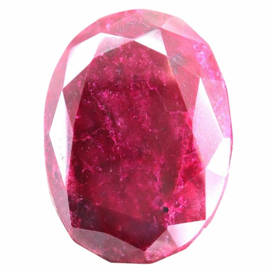 opaque oval cut red ruby
