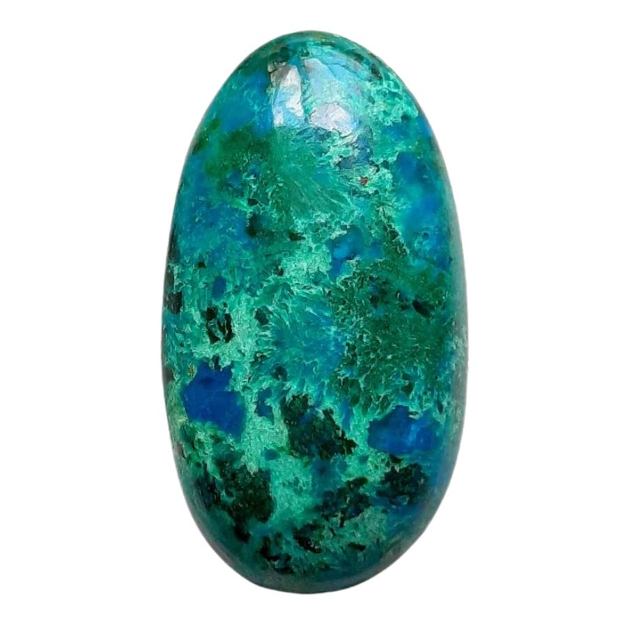 green and blue oval chrysocolla cabochon
